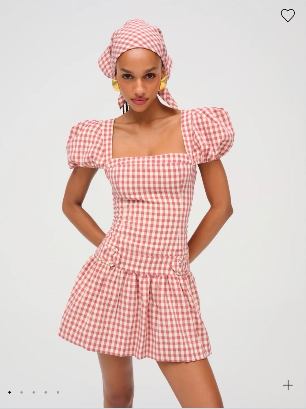 For love and lemons Georgia Gingham Short Sleeve Mini Dress